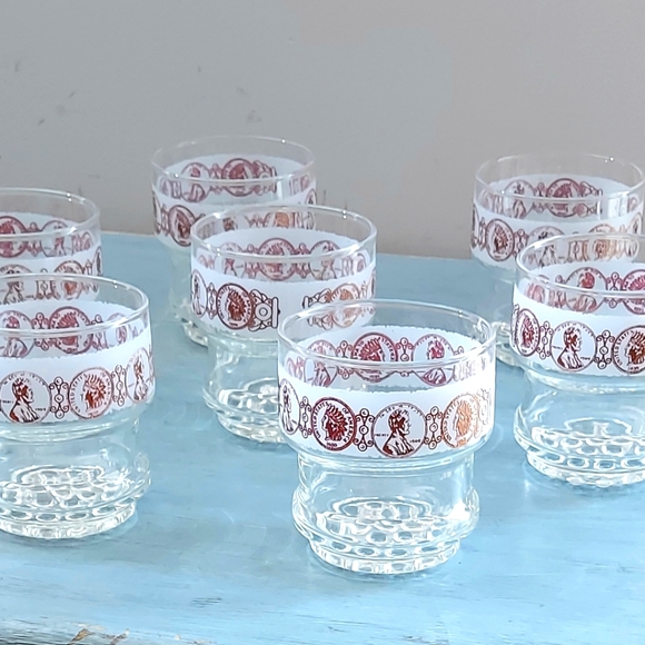 Vintage Copper Coin Rocks Glasses Libbey - Picture 5 of 7